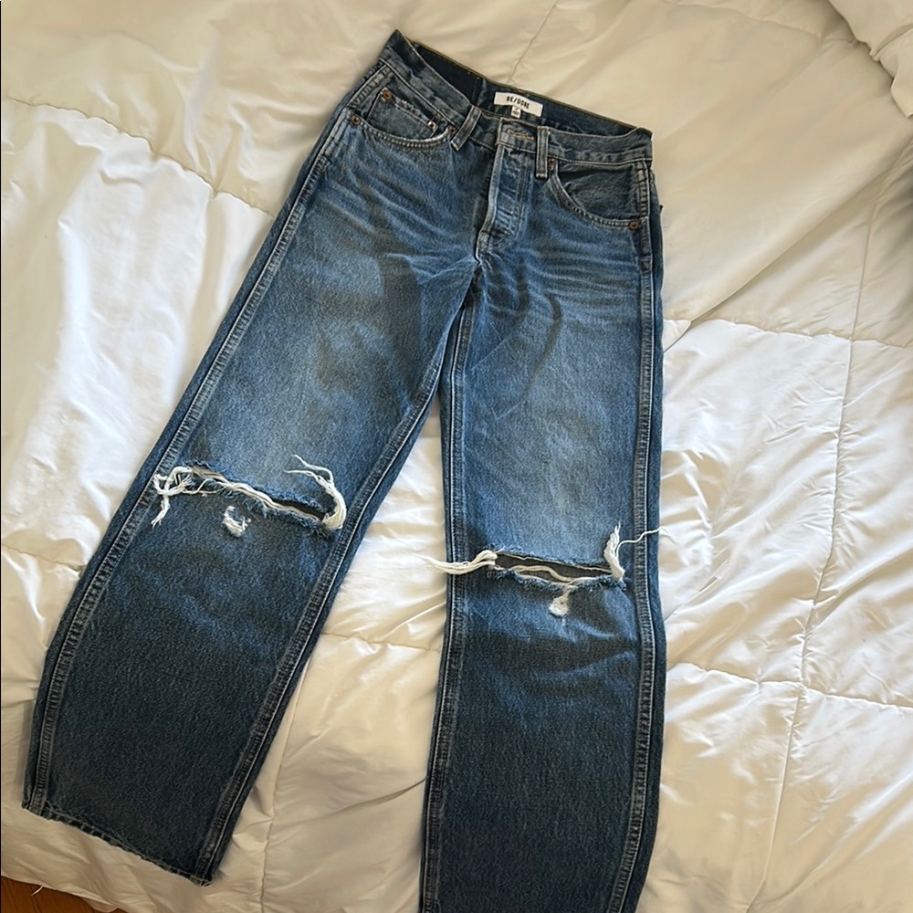 Redone 90s High Rise Loose Distressed Jeans
